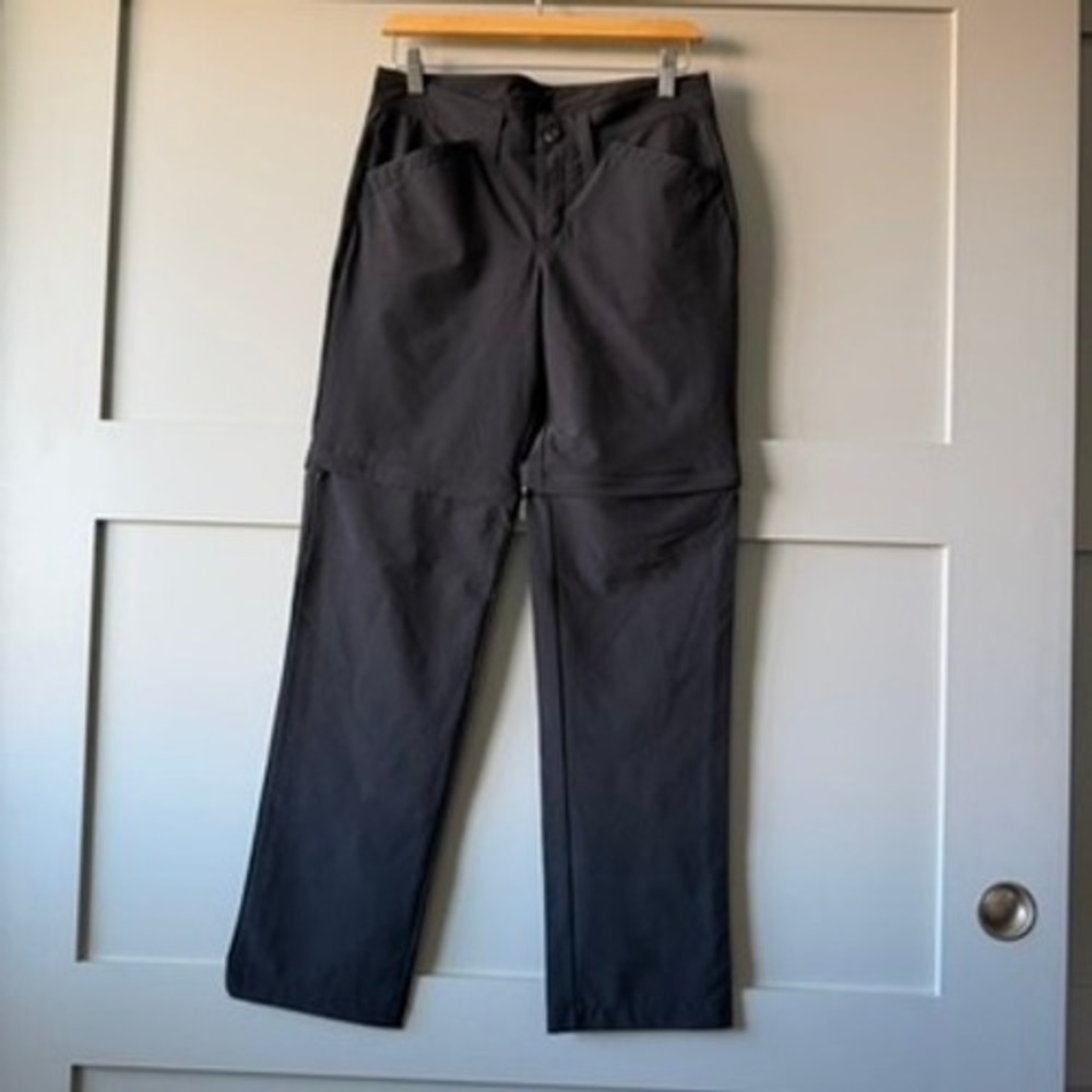 Eddie Bauer Convertible Hiking Pants Womens 4 Black Zip Off Cargo Trail Pants